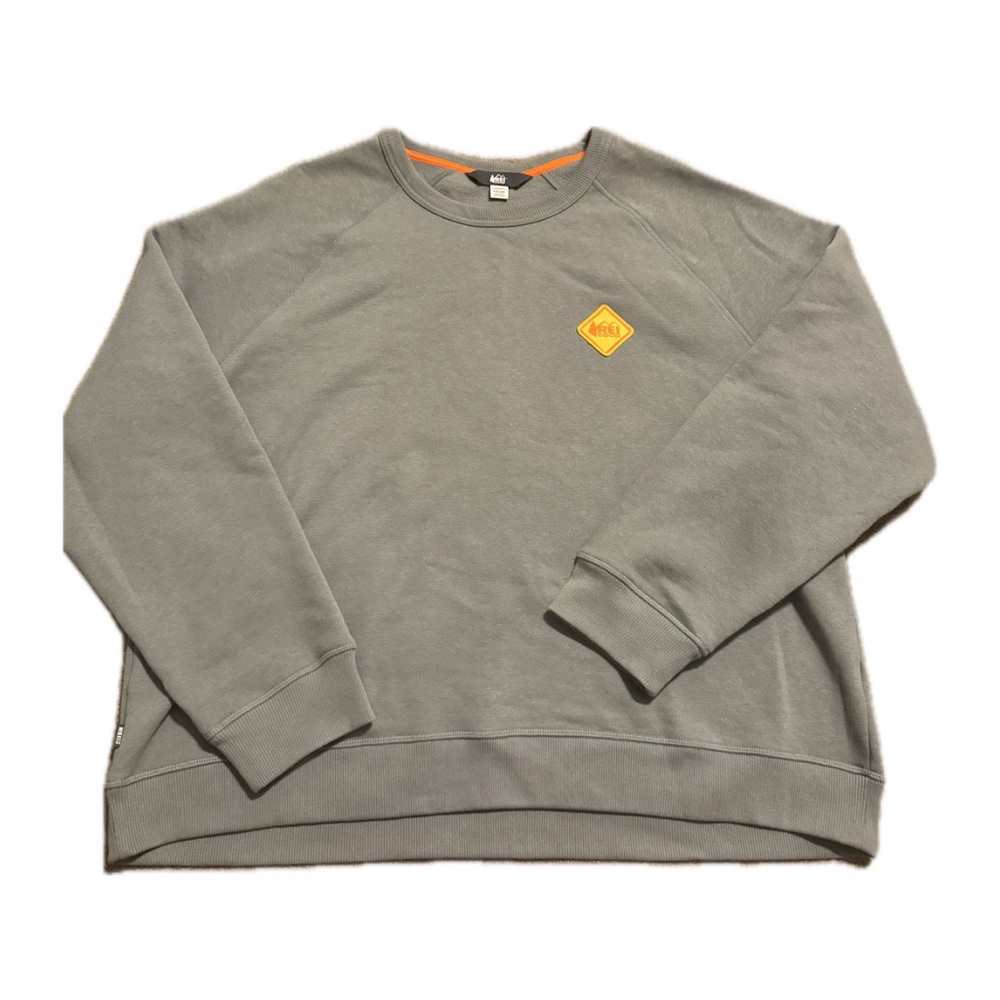 REI oversized teal crewneck with embroidered logo size XXL
